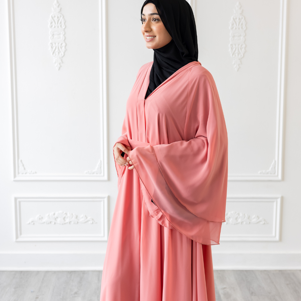 Silk Chiffon Hijab in Coral Pink