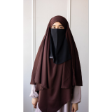 Luxury Black Elastic Half Niqab (Charcoal Black)