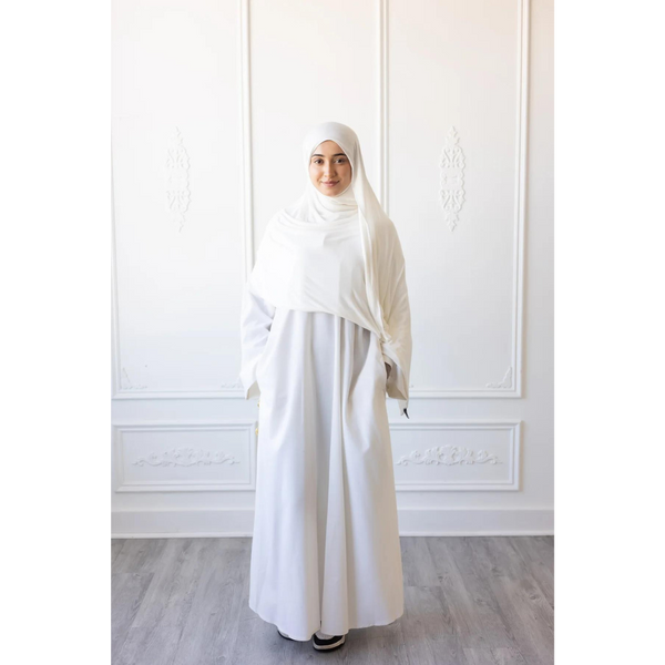 Umm Salama Cotton Blend Loose Fit Abaya - Winter Storm (Umrah)