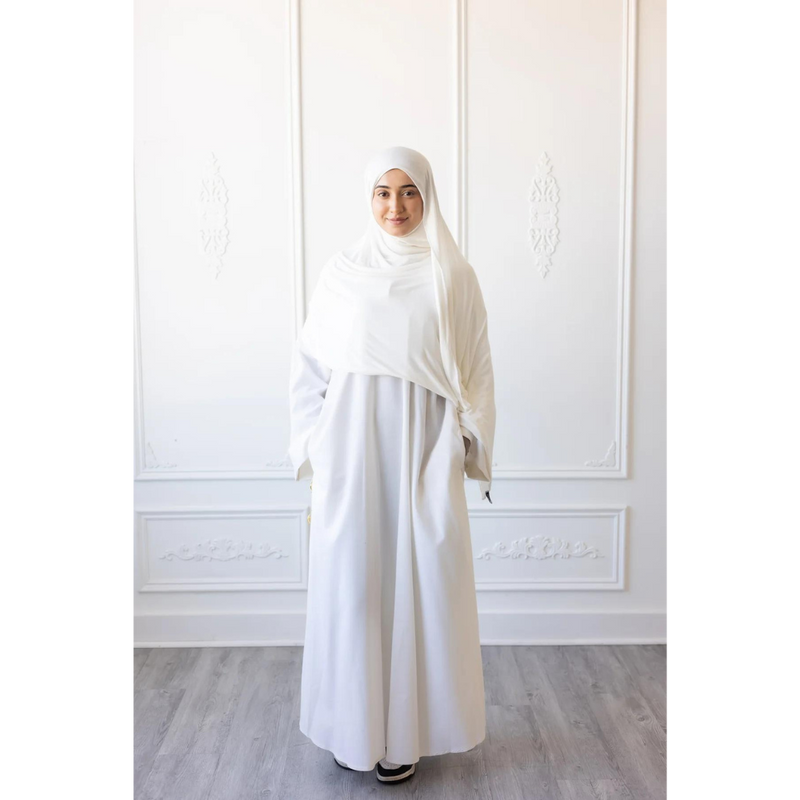 Umm Salama Cotton Blend Loose Fit Abaya - Winter Storm (Umrah)