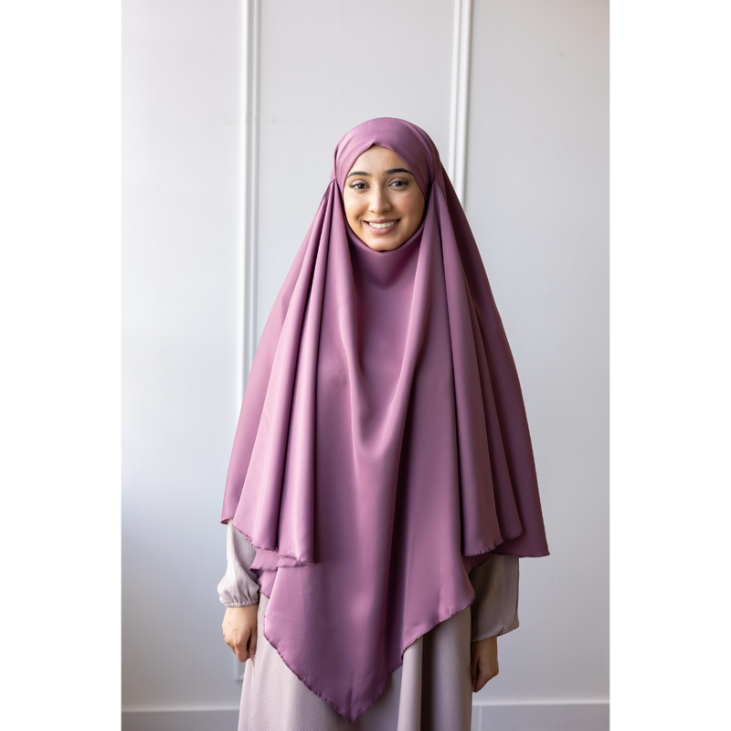 Chiffon Three Layered Princess Khimar (Turkish Rose)