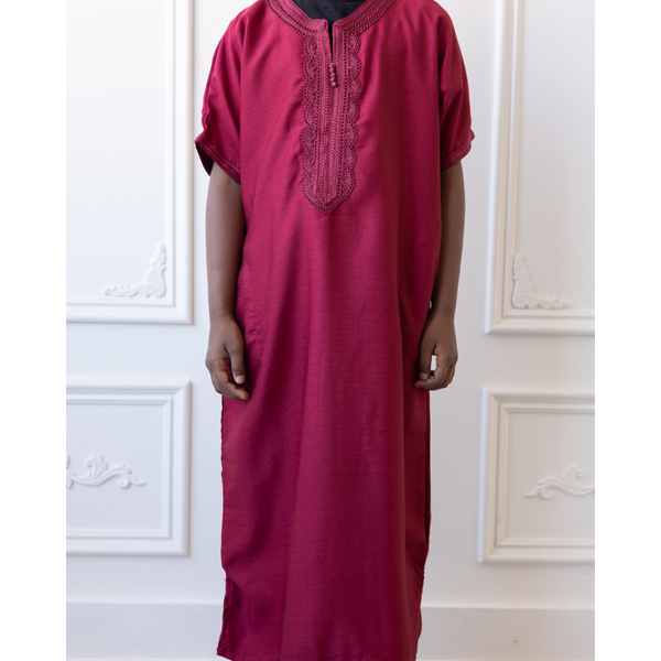 Kids Moroccan Short Sleeve (Cranberry Red)