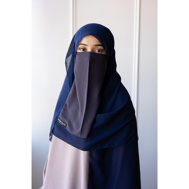 Luxury Violet Coral Elastic Half Niqab