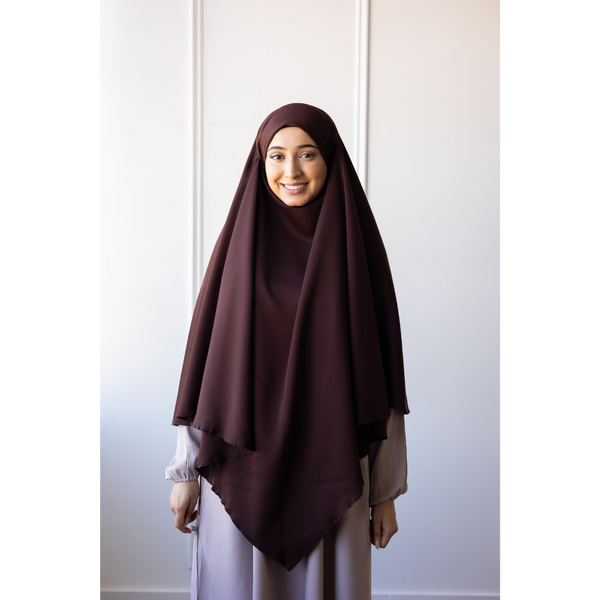 Chiffon Three Layered Princess Khimar (Chestnut)