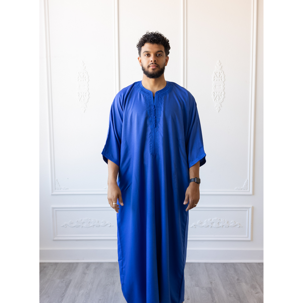 Moroccan 3/4 Sleeve Thobe (Moroccan Blue)