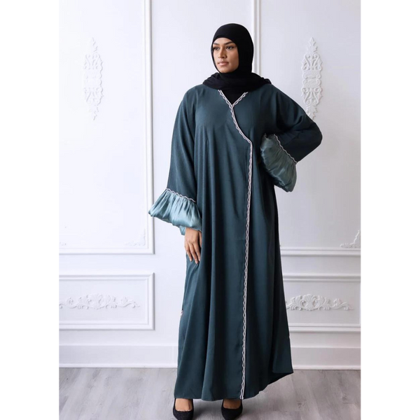 Puff Sleeve Glam Abaya (Victorian Peacock)