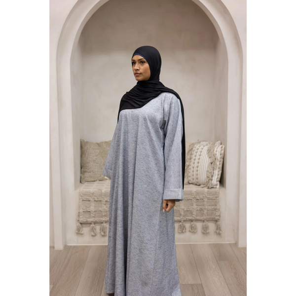 Sample Sale - Luxury Linen Abaya (Silver Mist)