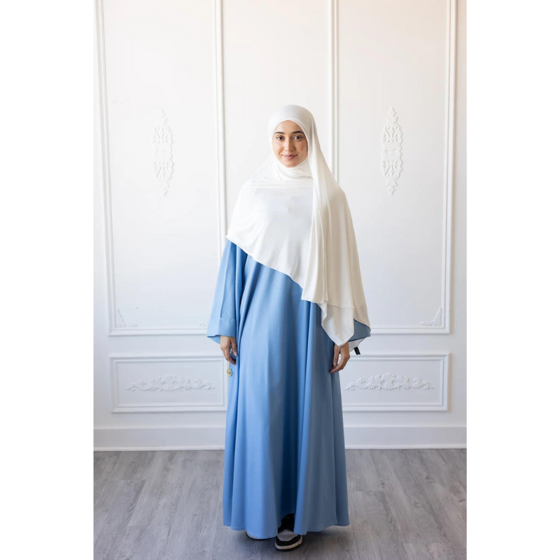 Umm Salama Cotton Blend Loose Fit  Abaya - Summer Lake