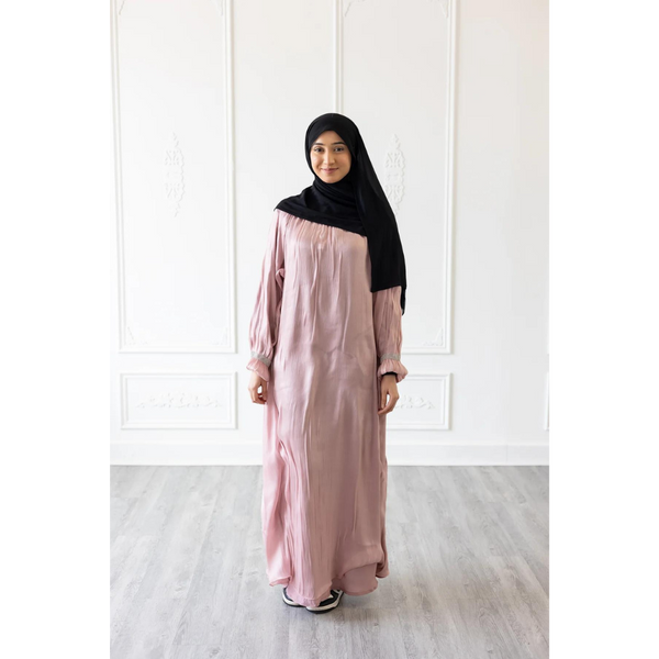 Puff Sleeve Glam Abaya (Pale Pink)