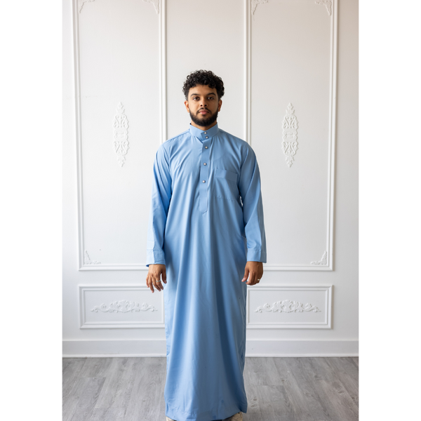 Saudi Collar MC Cotton Blend - Breezy Blue