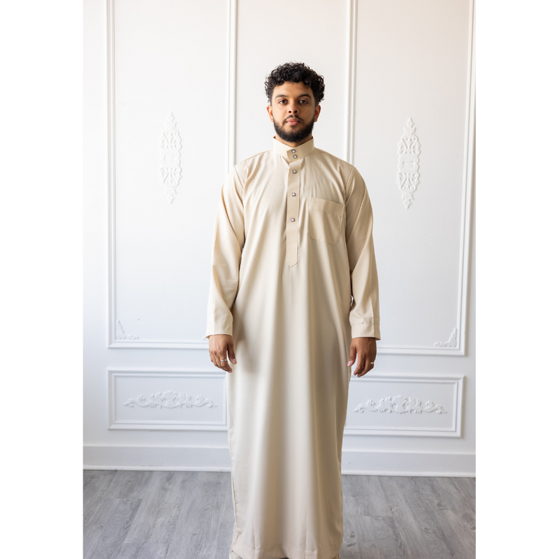 Saudi Collared Thobe Jubbah MC Cotton Blend - Summer Rays