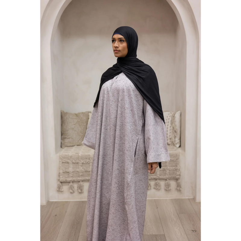 Luxury Linen Abaya (Hazelnut Swirl)