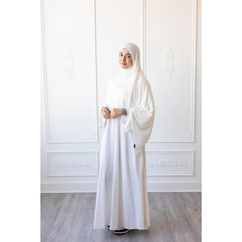 Umm Salama Cotton Blend Loose Fit Abaya - Winter Storm (Umrah)