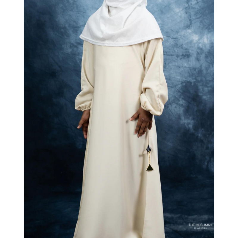 Mini Muslimah Kids Girls Abaya Sahara Cream