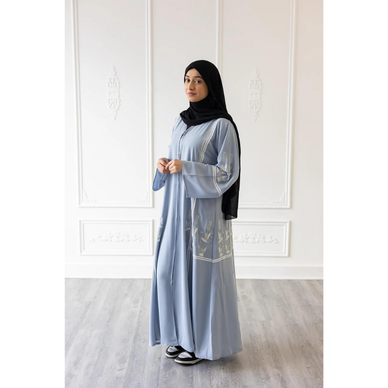 Serenity Glam Abaya - Pastel Blue