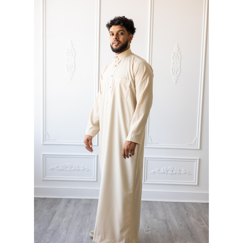 Saudi Collared Thobe Jubbah MC Cotton Blend - Summer Rays