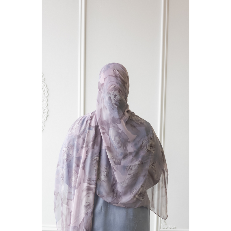 Printed Chiffon Hijab - Soft Lavender