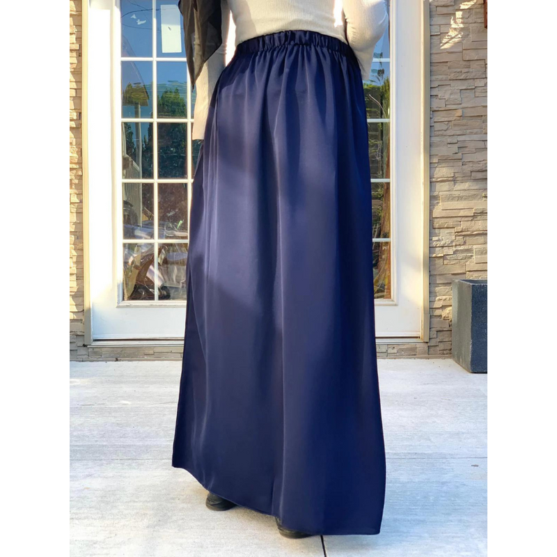 Navy Blue Nida Flowy Skirt