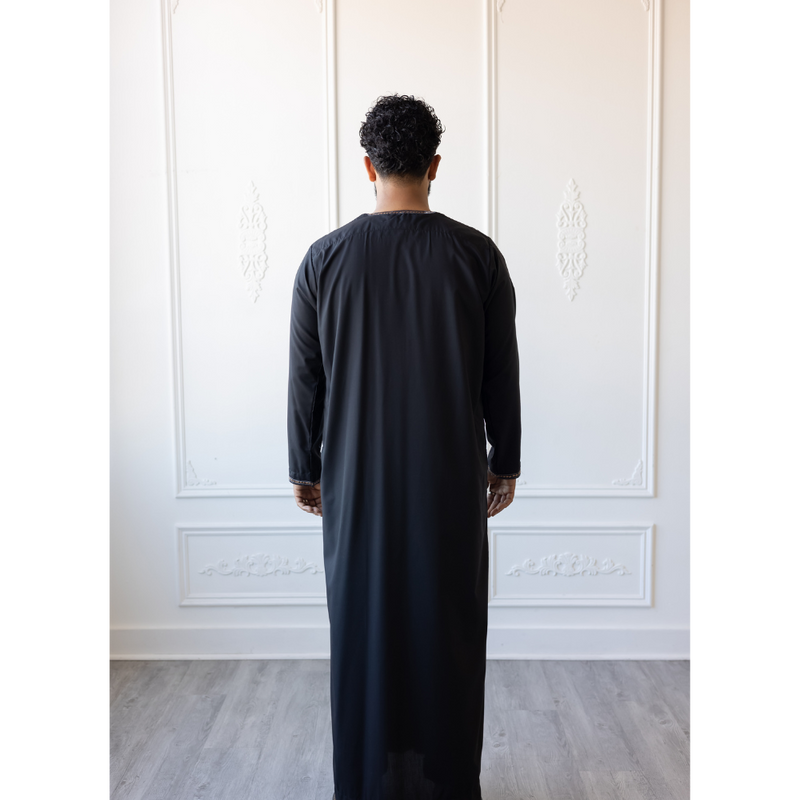 Omani Thobe (Black with Ash Brown tassel)