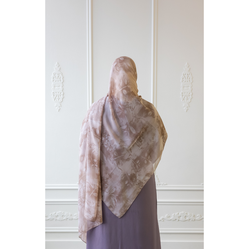 Printed Chiffon Hijab - Blushing Orchid