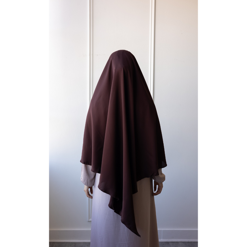 Chiffon Three Layered Princess Khimar (Chestnut)