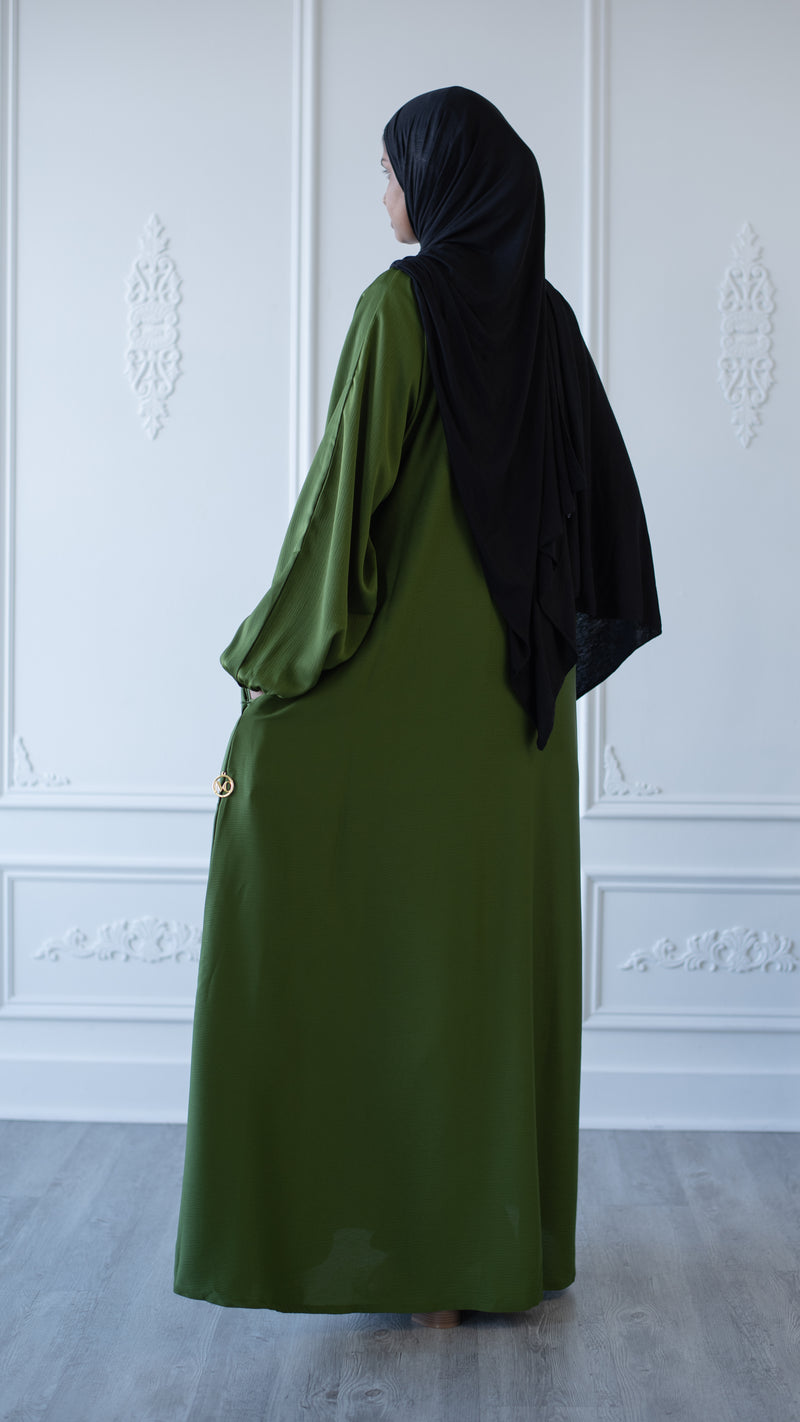 Sawda Textured Crepe Abaya (Aloe Vera)