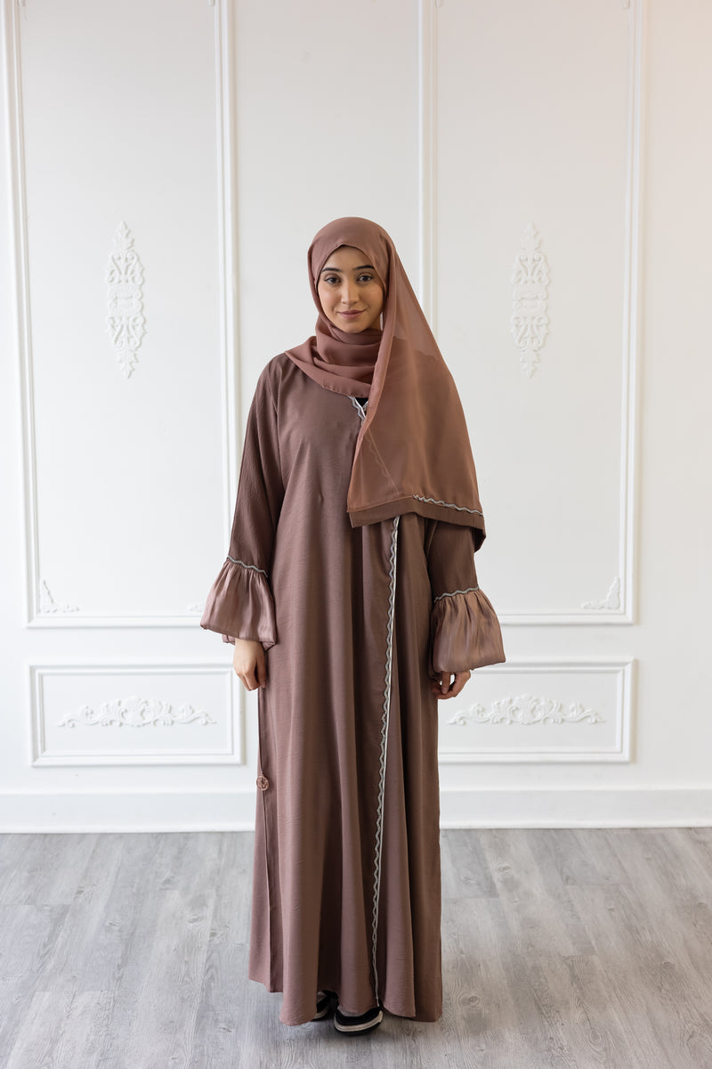 Puff Sleeve Glam Abaya (Truffle)