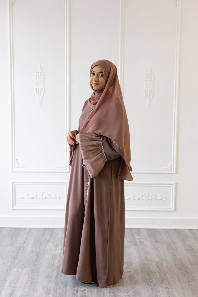 Puff Sleeve Glam Abaya (Truffle)