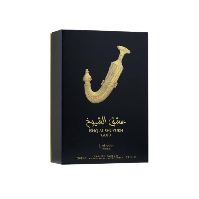 Lattafa Ishq Al Shuyukh Gold for Unisex Eau de Parfum Spray, 3.4 Ounce