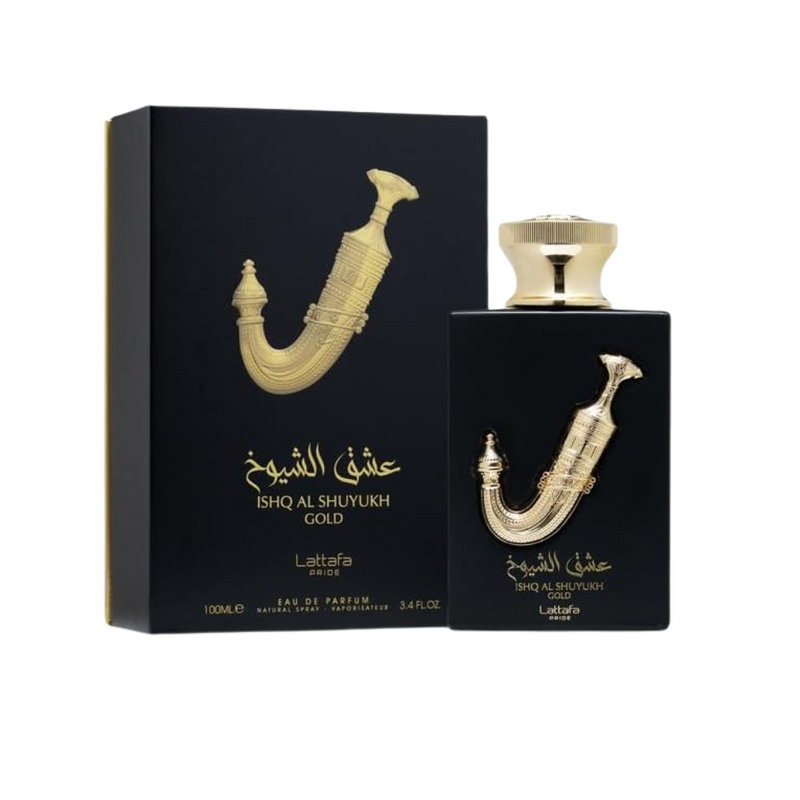 Lattafa Ishq Al Shuyukh Gold for Unisex Eau de Parfum Spray, 3.4 Ounce