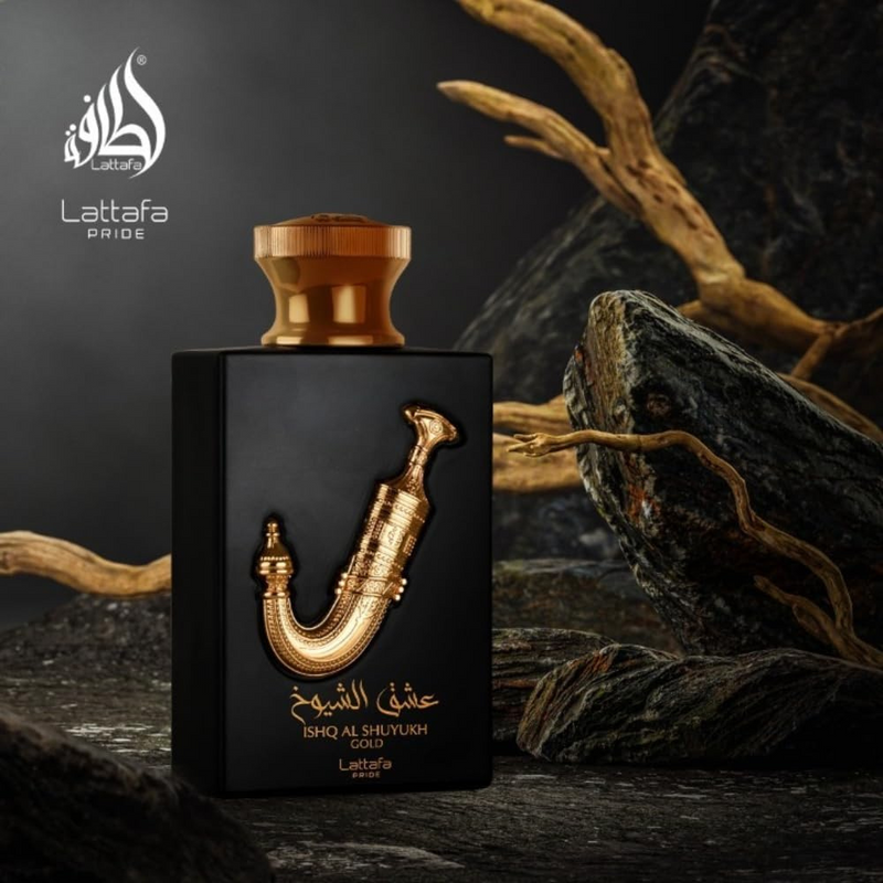 Lattafa Ishq Al Shuyukh Gold for Unisex Eau de Parfum Spray, 3.4 Ounce