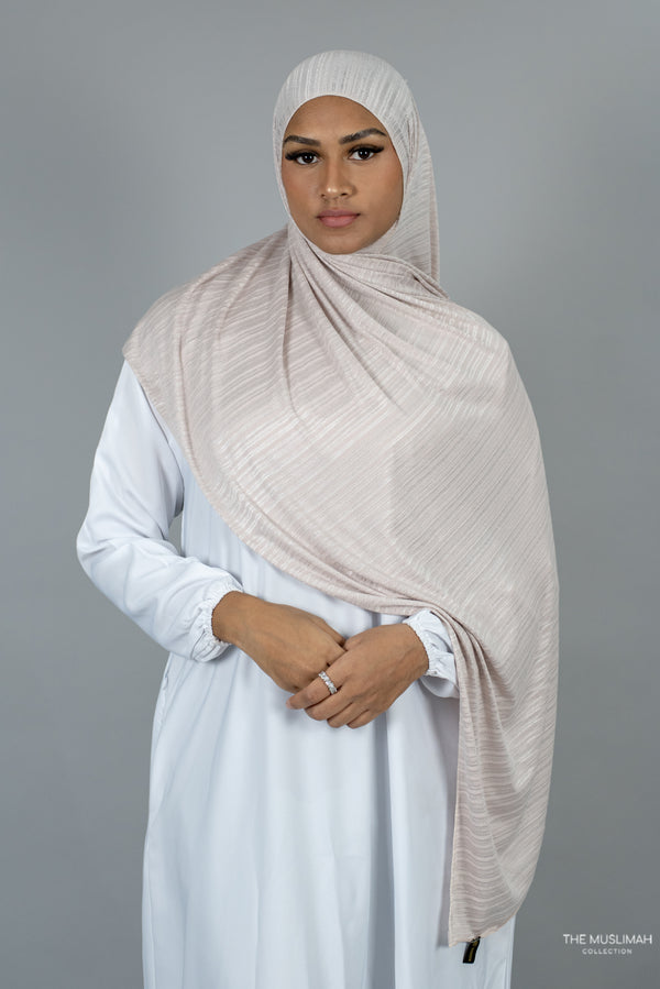 Light Cream Cotton Stretch Hijab