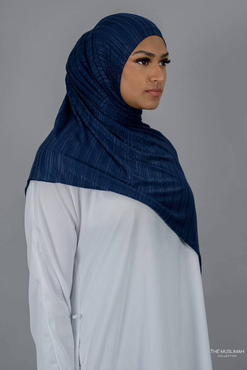 Navy Blue Cotton Stretch Hijab