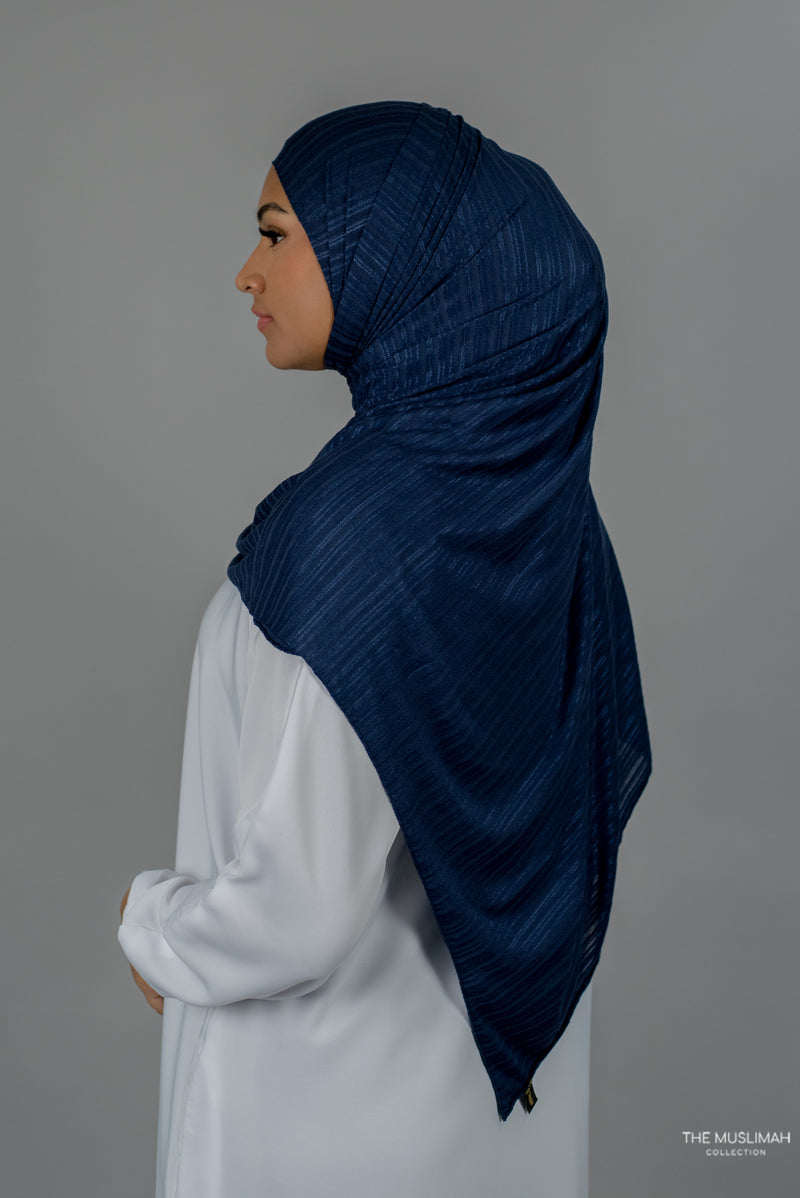 Navy Blue Cotton Stretch Hijab