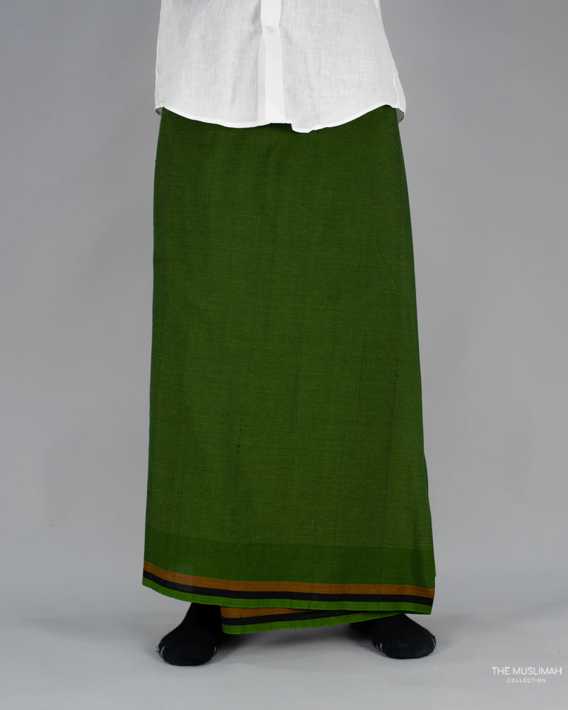 Emerald Green Cotton Izaar/Lungi/Sarong/Saram