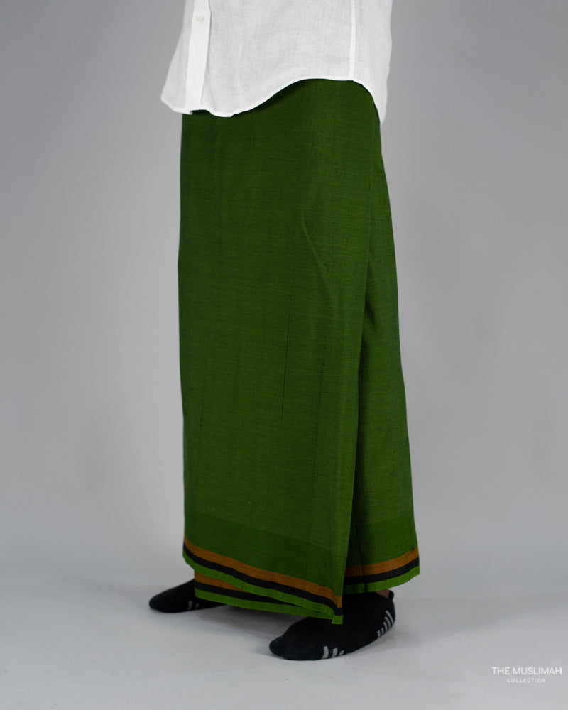 Emerald Green Cotton Izaar/Lungi/Sarong/Saram