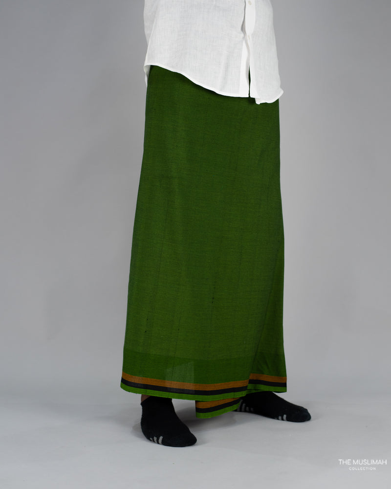 Emerald Green Cotton Izaar/Lungi/Sarong/Saram