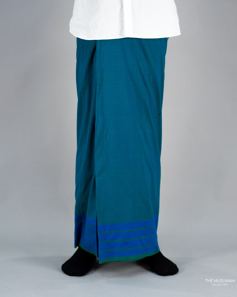 Dark Turqoise Cotton Izaar/Lungi/Sarong/Saram