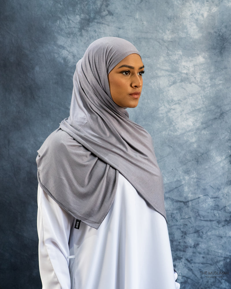 Jersey Hijab - Wolf Grey