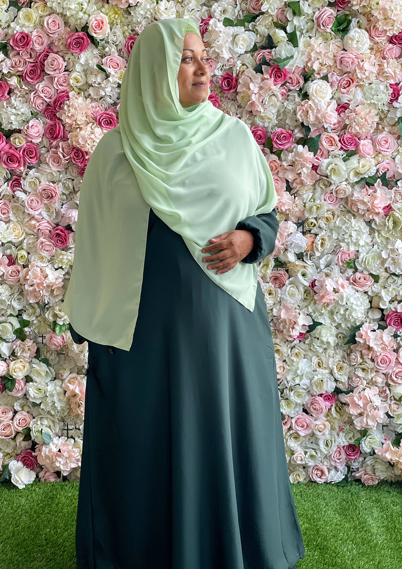 Hafsa Abaya (Forest Green Plus Size L-3XL)